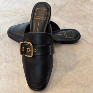 Dolce Vita Women's Santel Buckled Loafer Mule Black Size 5.5